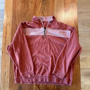 Roundtree & Yorke Men's 1/4 Zip Rust Pullover Size XL